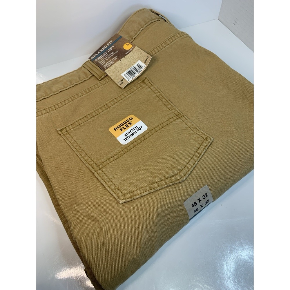 NWT Carhartt Rugged Flex Rigby Jeans Men's 48x32 Brown Stretch Technology